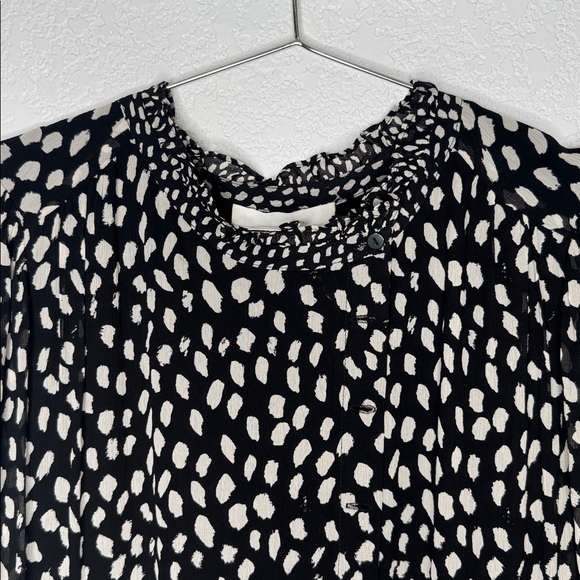NWT BA&SH Bianca Midi Dress Polka Dot Black White Medium - Picture 5 of 16